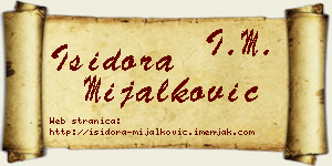 Isidora Mijalković vizit kartica